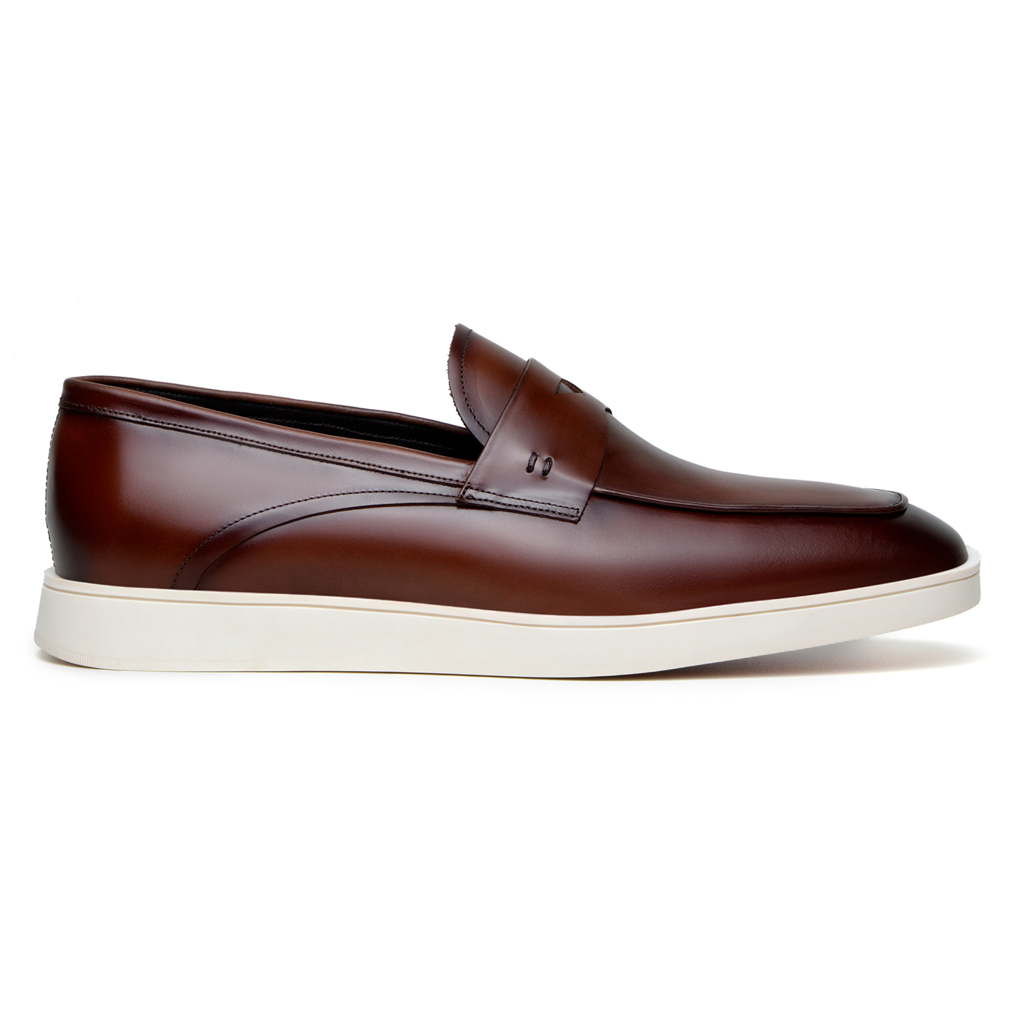 Belvedere Maurizio Hybrid Penny Loafer Dress Shoes for Men - Comfortable Business Casual Oxfords in Cognac Brown Leather - Perfect for Office, Weddings & Formal Events
