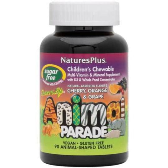 Natures Plus Animal Parade Sugar Free Kids Multivitamin Chewables - 90 Count | Immune Support & Growth for Children | Perfect for Picky Eaters & Daily Nutrition