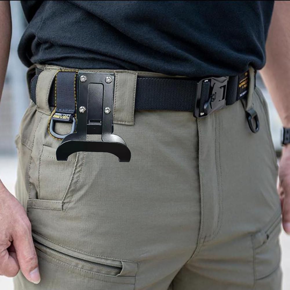 Heavy-Duty Hammer Holster Clip - Tool Belt Hook for Hammers, Pliers & Wrenches | Metal Accessory Holder for Construction, Carpentry & DIY Projects | Quick-Release Hammer Loop for Easy Access