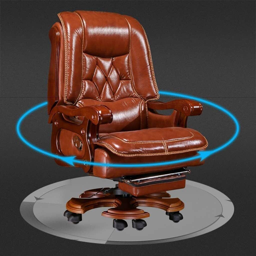 Premium Ergonomic Executive Office Chair - Adjustable Swivel with Lumbar Support & Armrests - Leather Desk Chair for Home & Business Use - Perfect for Long Work Hours, Video Conferencing & Computer Work