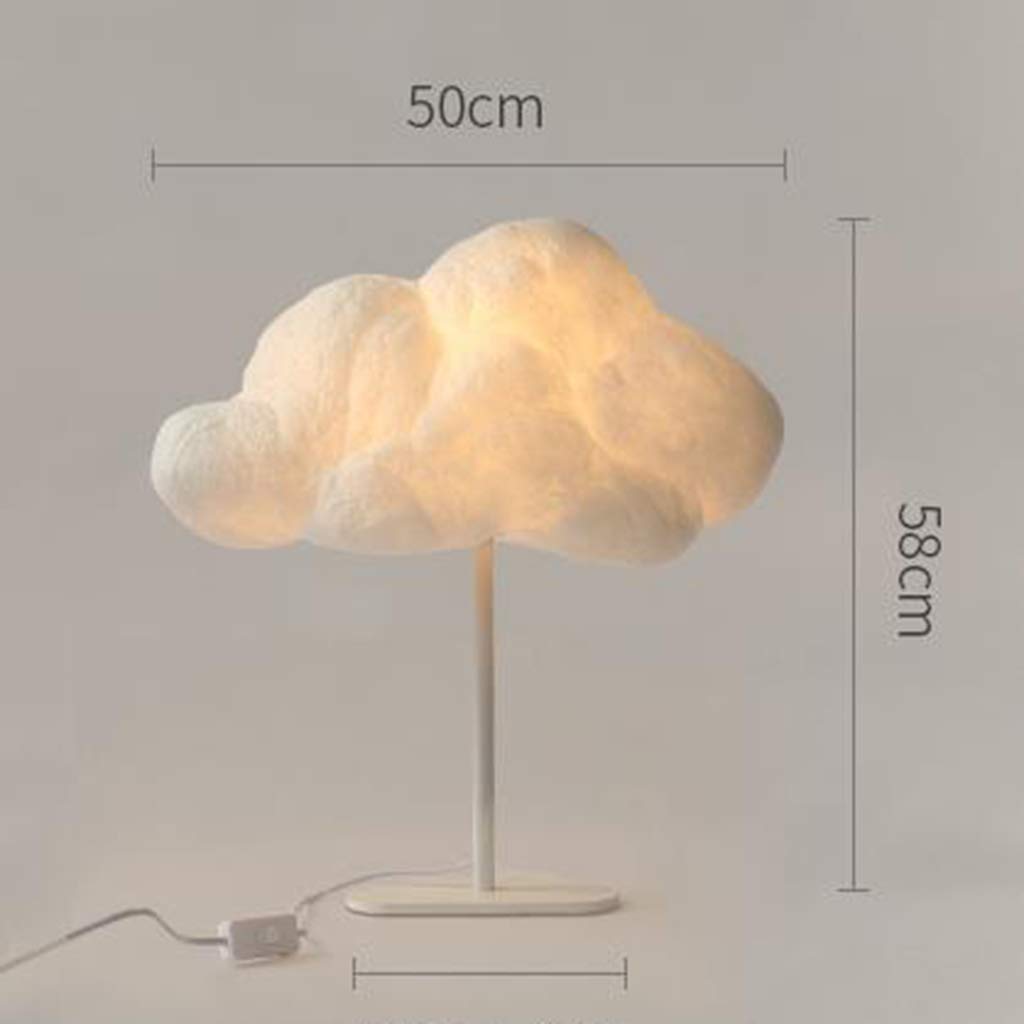 Nordic Style Dimmable Table Lamp - Cotton Baiyun Design for Living Room, Bedroom, Desk & Kids' Reading Night Light | Eye Protection & Home Decor Gift (White, 5W) | Perfect for Cozy Evenings, Study Sessions & Bedtime Reading