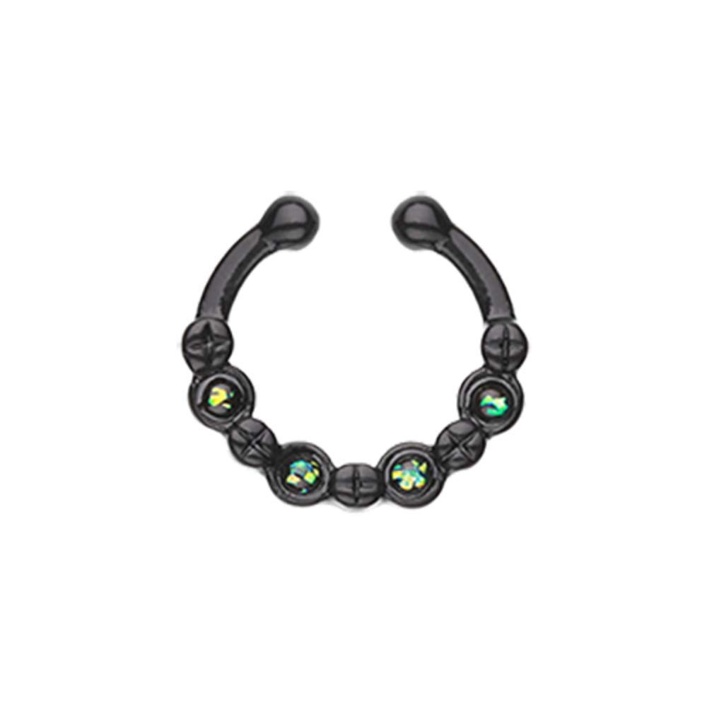 Colorline Aurea Sparkle WildKlass Fake Septum Clip-On Ring - Hypoallergenic Nose Hoop for Women & Men - Perfect for Costume Parties, Halloween & Festival Accessories