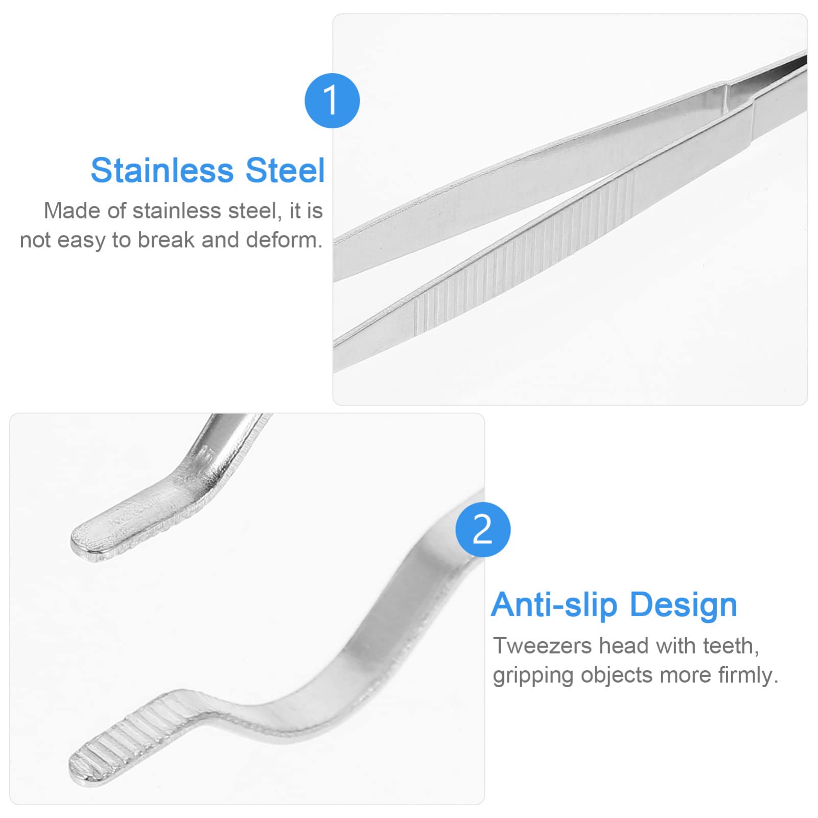 1pc Stainless Steel Test Tube Clamp for Lab Electronics - Flat Tip & Pointy Nose for Soldering, Glass Tube Handling - Ideal for Laboratory Equipment, Hair Extension Work & DIY Projects