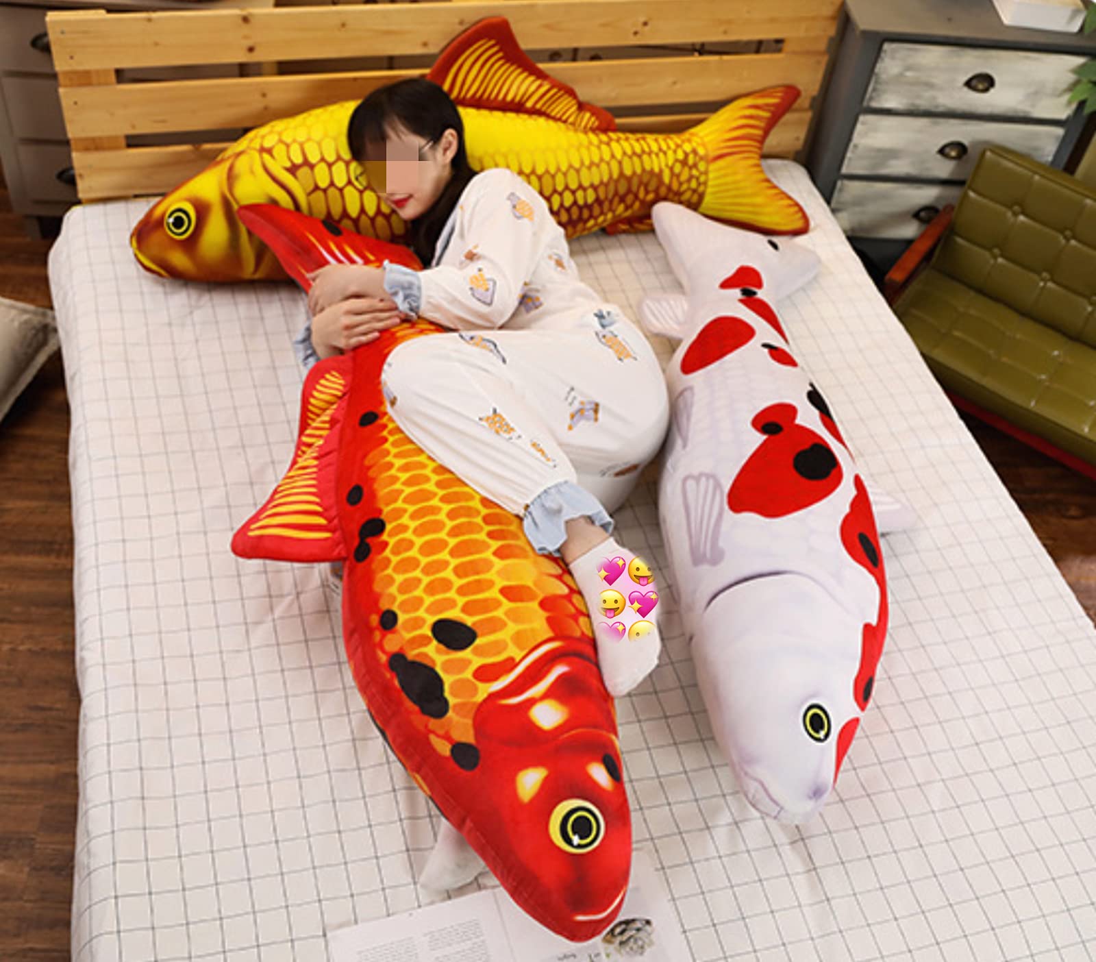 Realistic Fish Plush Pillow - 31.5 Inch Stuffed Animal Toy for Home Decor, Kids Room, Sofa Cushion & Unique Gift Idea - Perfect for Nursery, Living Room & Birthday Presents (80cm)
