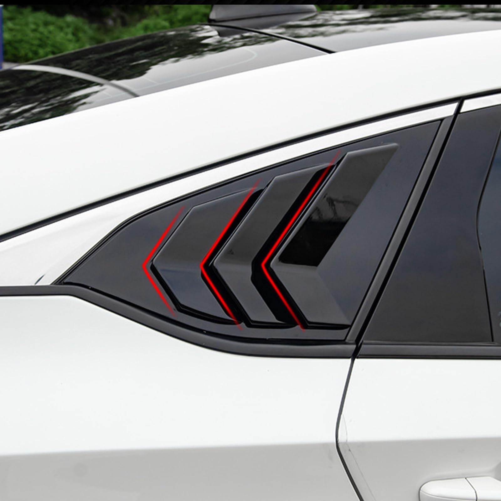 Rear Side Window Louvers Spoiler for Honda Accord 2018-2022 | Air Vent Scoop Shade Cover | Sporty Black Blinds | Enhances Style & Sun Protection for Daily Driving & Car Shows