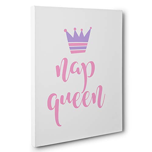 Nap Queen Canvas Wall Art - Inspirational Home Decor for Bedroom, Living Room & Office - Perfect Gift for Women & Girls