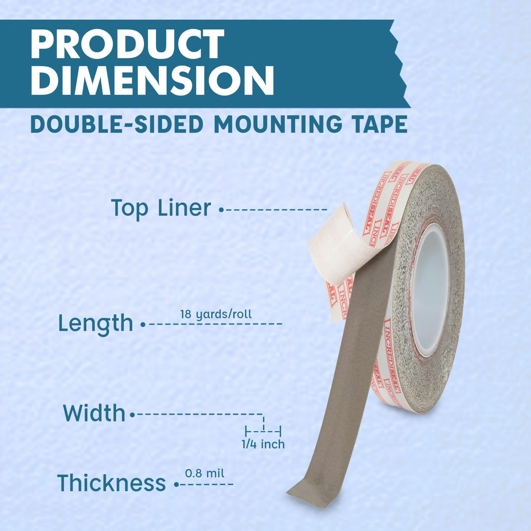 **IncrediSeal Double-Sided Permanent Mounting Tape – Heavy Duty Adhesive for Rock, Concrete, Brick & Drywall – Strong Bonding Alternative to Rivets – Indoor & Outdoor Use, Gray, 1 Inch x 18 Yards (6 Rolls) – Perfect for Hanging Signs, Mirrors, Shelves & Home Decor**