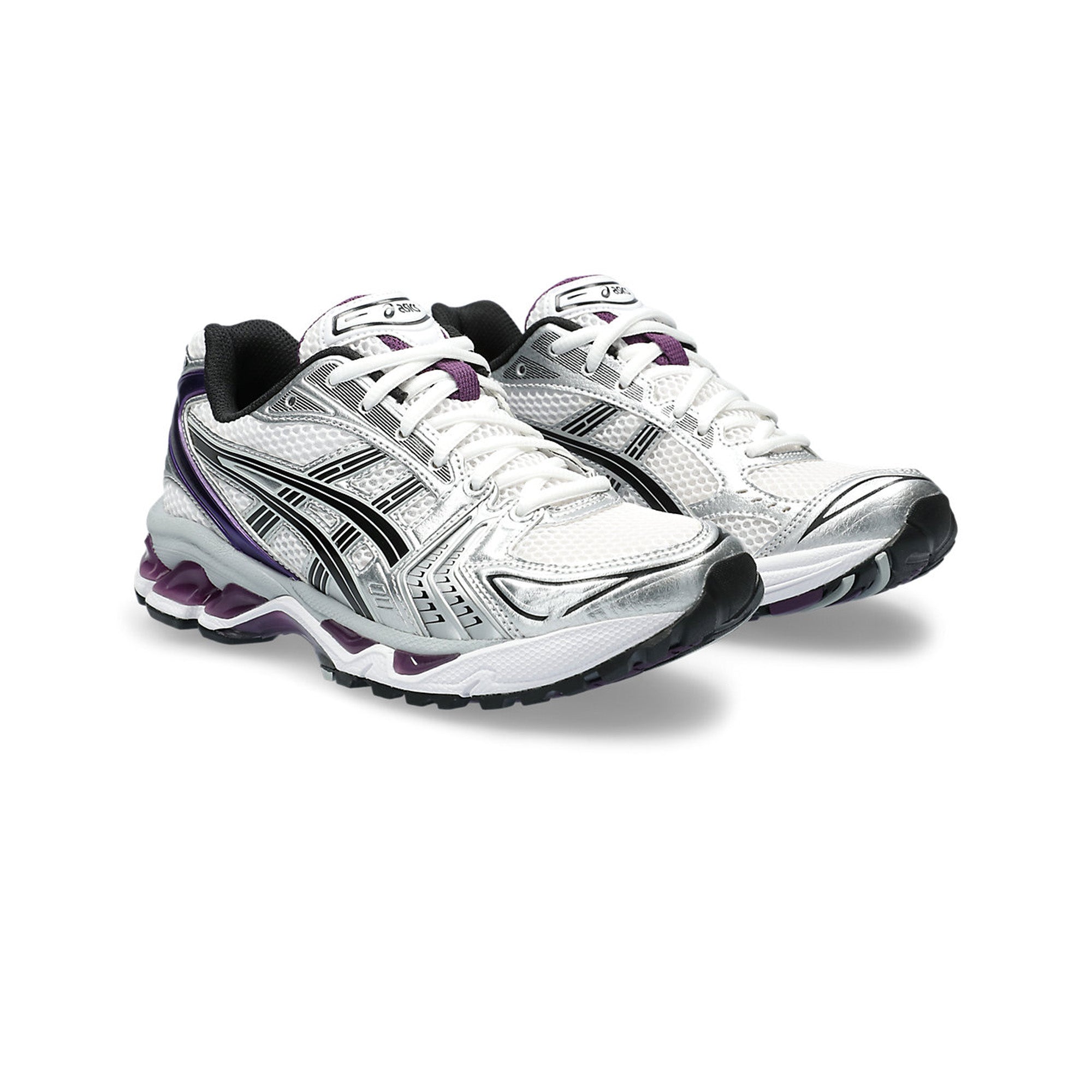 ASICS Gel Kayano 14 Women's Running Shoes - White & Dark Grape (2023) | Lightweight Cushioned Sneakers for Jogging, Gym Workouts & Everyday Wear