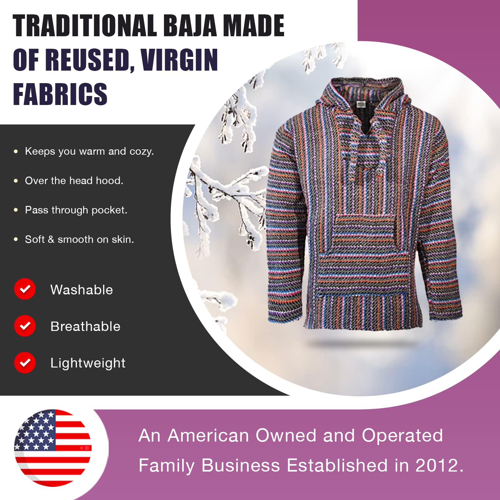 Premium Funny Guy Baja Hoodie Sweatshirt - Soft Pullover Poncho for Men & Women | Perfect for Camping, Beach & Casual Wear