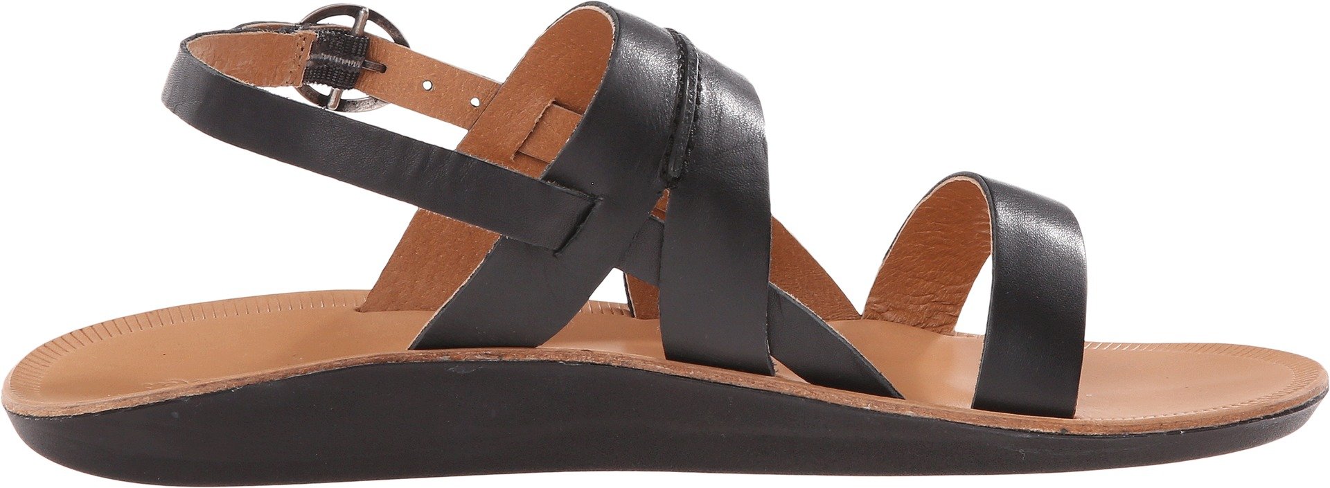 OLUKAI Leoa Women's Sandals - Comfortable Black Leather Flip Flops for Beach, Travel & Casual Wear | Size 6 US
