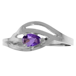 0.3 Carat 14K Solid White Gold Sirens Amethyst Ring - Elegant Purple Gemstone Jewelry for Women, Perfect for Valentine's Day Gifts, Anniversary, Birthday & Special Occasions