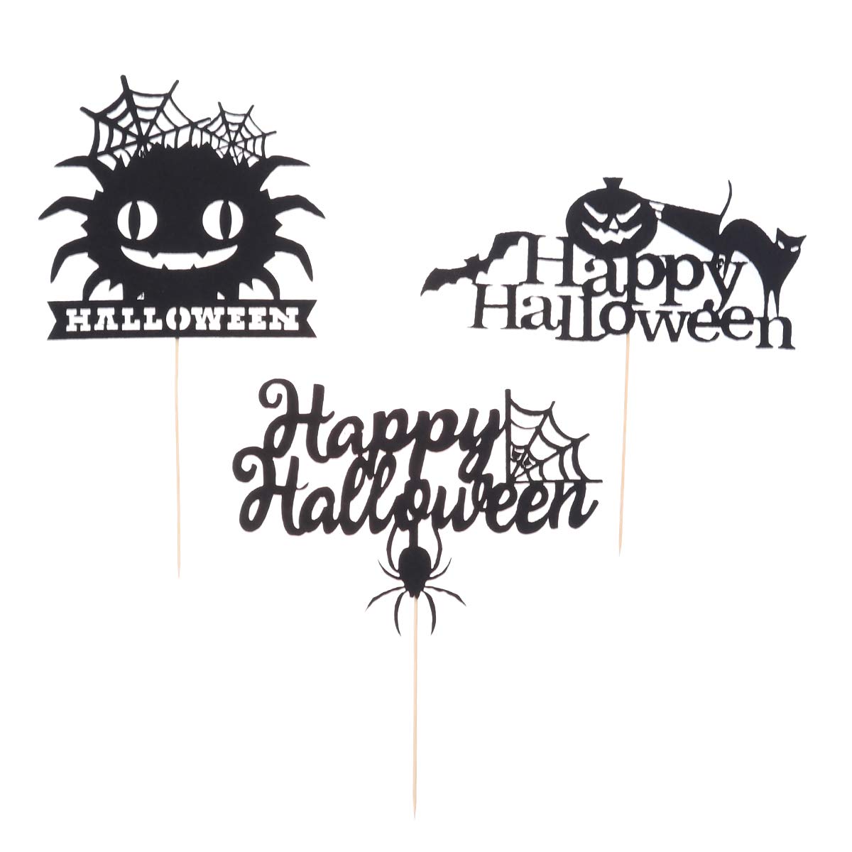 iFundom Halloween Cake Toppers Set of 3 - Pumpkin & Spider Design for Halloween Party Decorations, Cupcake Toppers, Dessert Decor - Perfect for Halloween Parties, Cakes, Cupcakes & DIY Desserts
