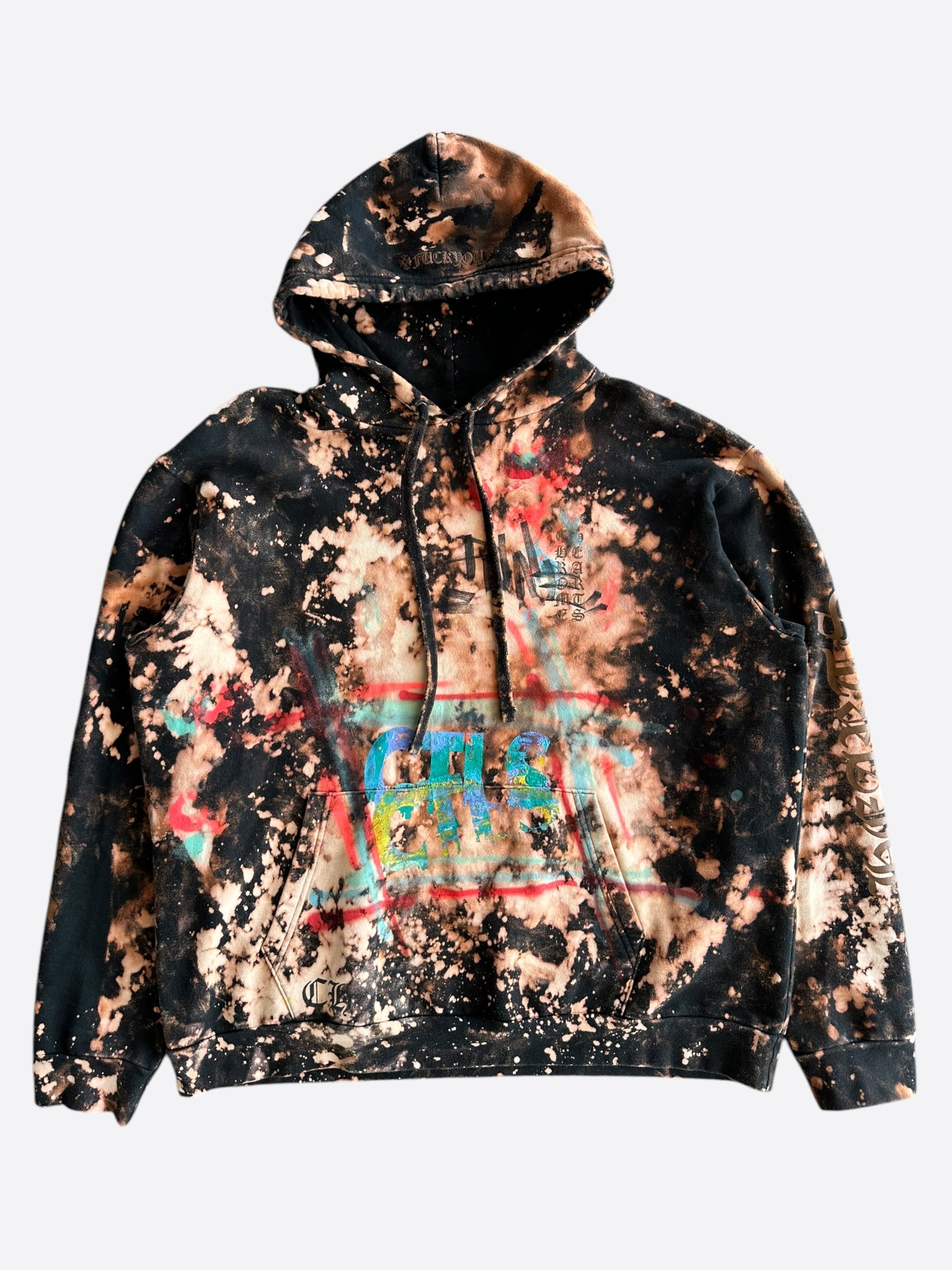 Chrome Hearts CVTVLIST Multicolor Bleached Script Logo Hoodie - Stylish Streetwear for Men & Women | Perfect for Casual Outfits, Urban Fashion & Everyday Wear