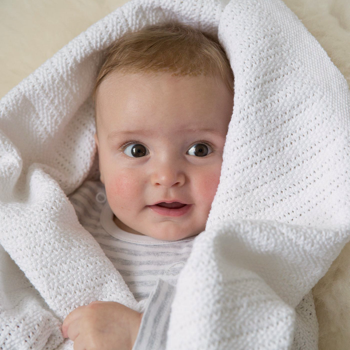 Soft Cellular Cotton Baby Blanket - Breathable White Receiving Blanket for Newborns & Infants - Perfect for Swaddling, Nursing & Stroller Use