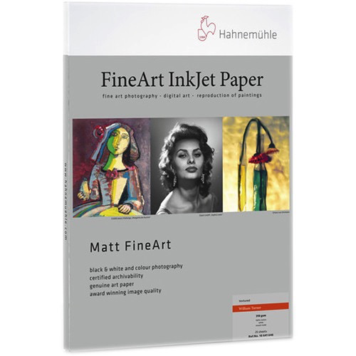 Hahnemuhle William Turner Matt Fine Art Paper 310 gsm (13 x 19 Inches, 25 Sheets) - Premium Watercolor Paper for Artists, Printmaking & Framing