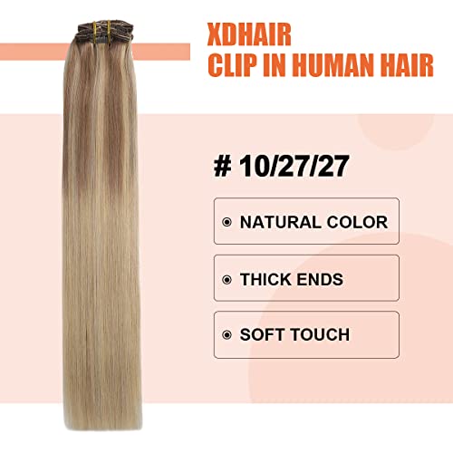 Premium 100% Human Hair Clip-In Extensions - Silky Straight Hair Extensions for Length & Volume | Perfect for Parties, Weddings & Everyday Styling