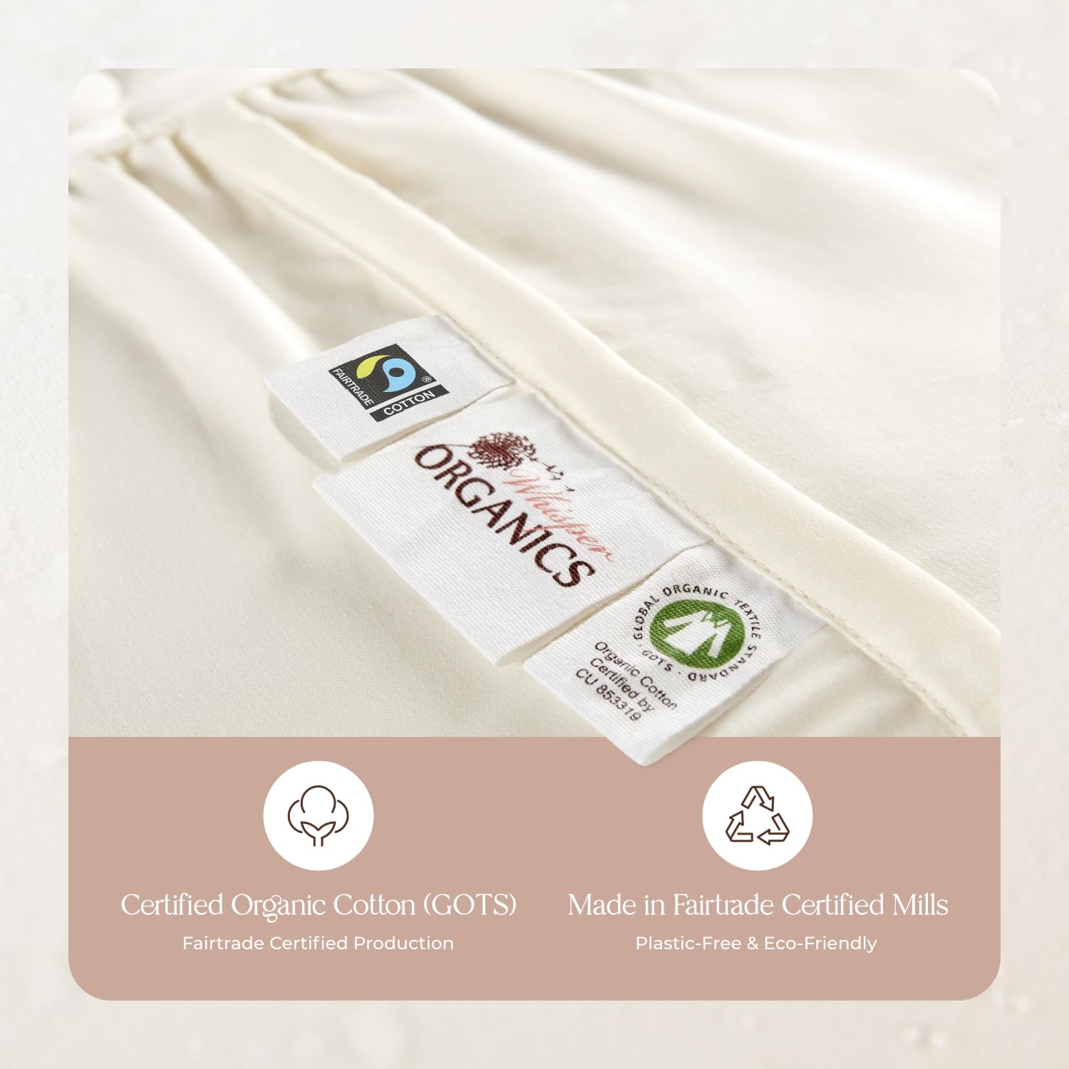 Organic Cotton Mattress Pad Cal King - 300GSM Breathable Cooling Mattress Protector, Noiseless & Machine Washable - Premium Quilted Bedding for Hot Sleepers & Allergy Relief (Ivory, California King Size) - Perfect for Master Bedrooms, Guest Rooms & Eco-Friendly Homes