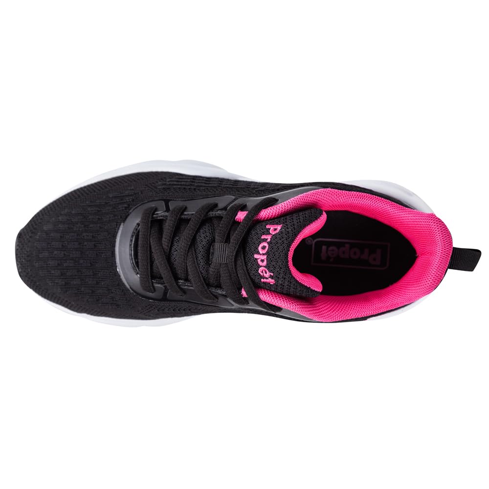 Propet Women's Stability Strive Walking Sneakers - Black & Pink - Size 7 B - Comfortable Supportive Shoes for Walking, Running & Everyday Wear