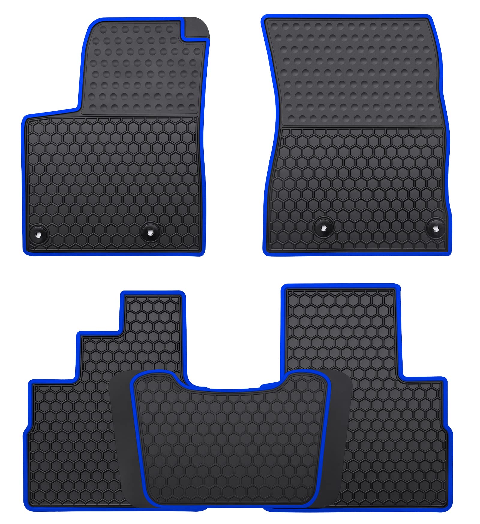 Premium Custom Fit All-Weather Rubber Floor Mats for Nissan Rogue 2021-2025 (Excluding Rogue Sport/Select) - Odorless, Durable, Blue Car Floor Liners - Perfect for Winter Snow, Mud & Everyday Protection
