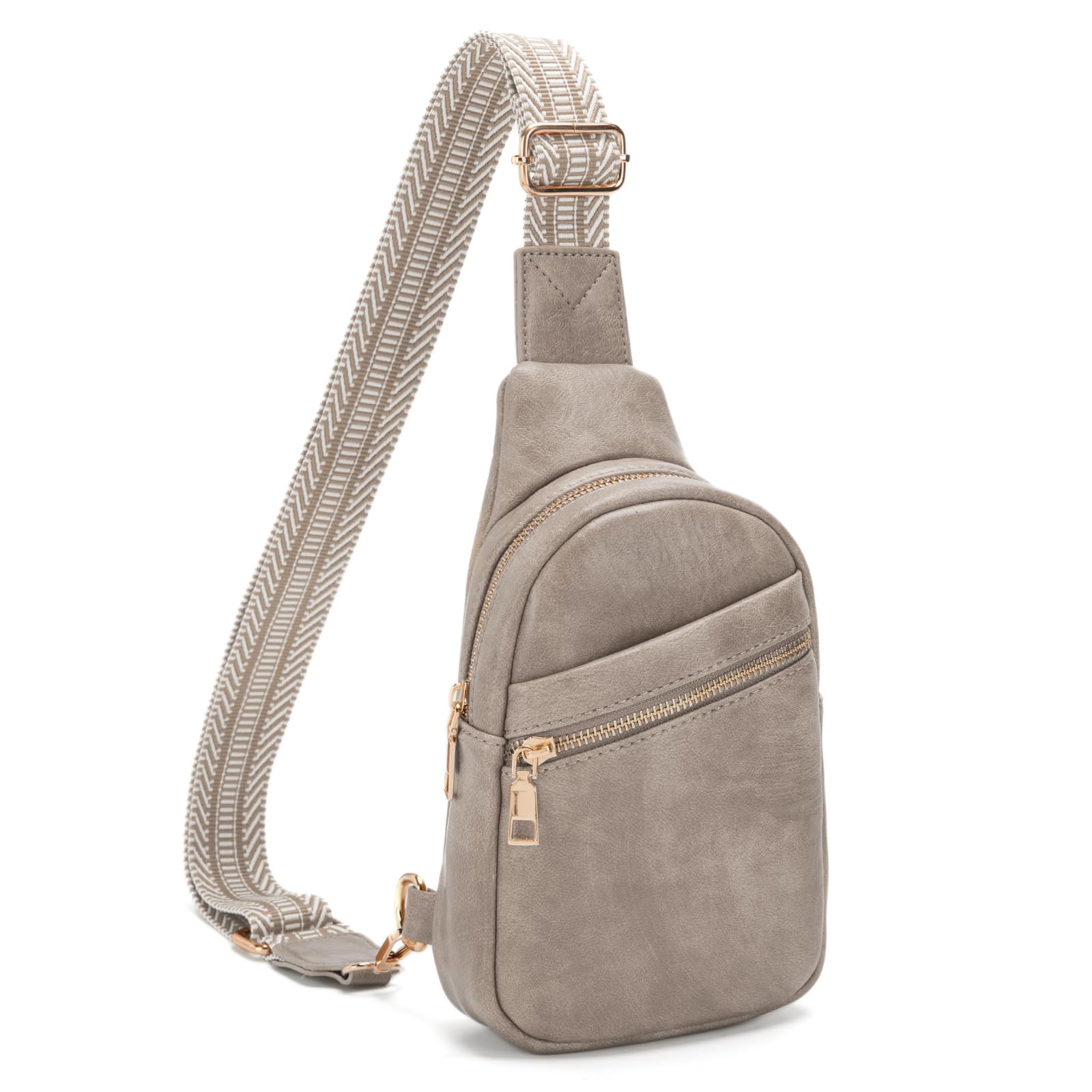 Vegan Leather Crossbody Sling Bag for Women - Small Chest Bag Purse, Fanny Pack for Running, Travel & Everyday Use