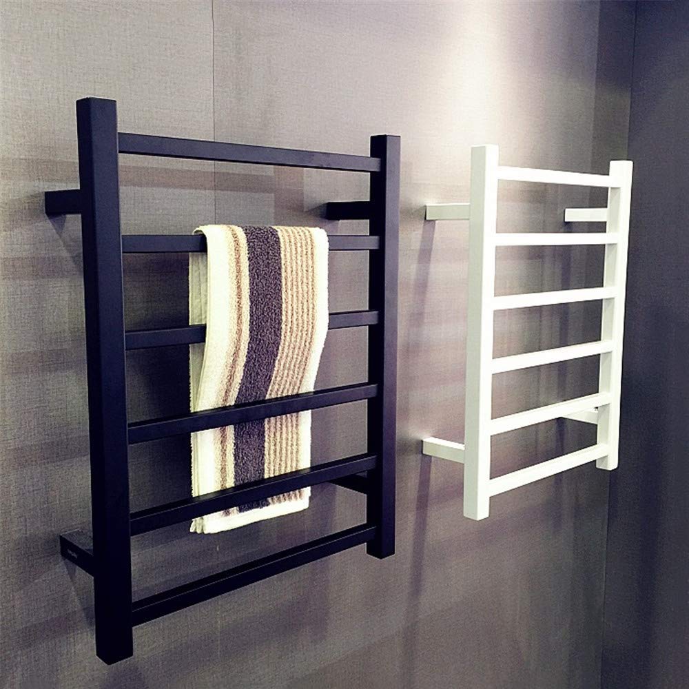 PRG Electric Towel Warmer - Wall Mounted Heated Towel Rack with Black Plating & Constant Temperature for Bathroom | Perfect for Spa, Luxury Hotels & Cozy Home Use