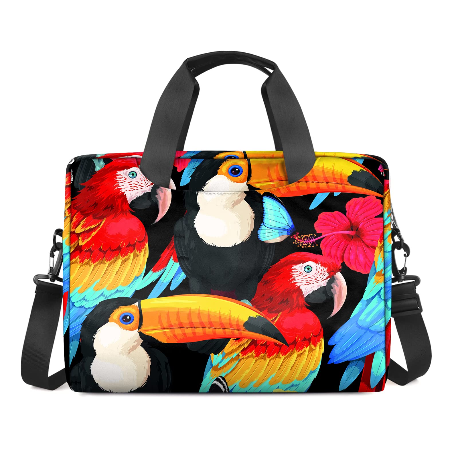 15.6 Inch Cute Giraffe & Zebra Pattern Laptop Case - Waterproof Messenger Bag with Adjustable Shoulder Strap for Men & Women - Perfect for Travel, Work & School