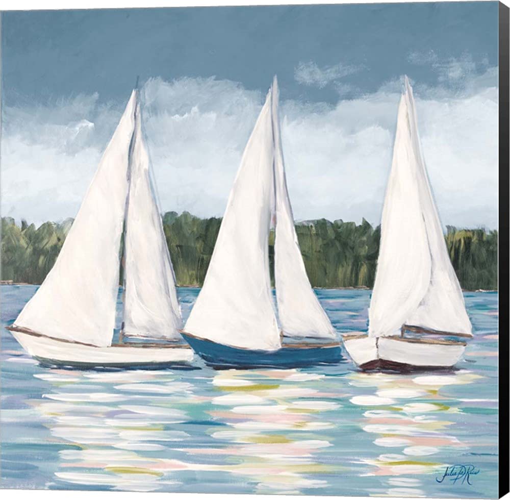 Soft Sail I by Julie DeRice - 24x24 Inch Canvas Wall Art, Museum Wrapped with Black Sides - Perfect for Living Room, Bedroom & Office Decor