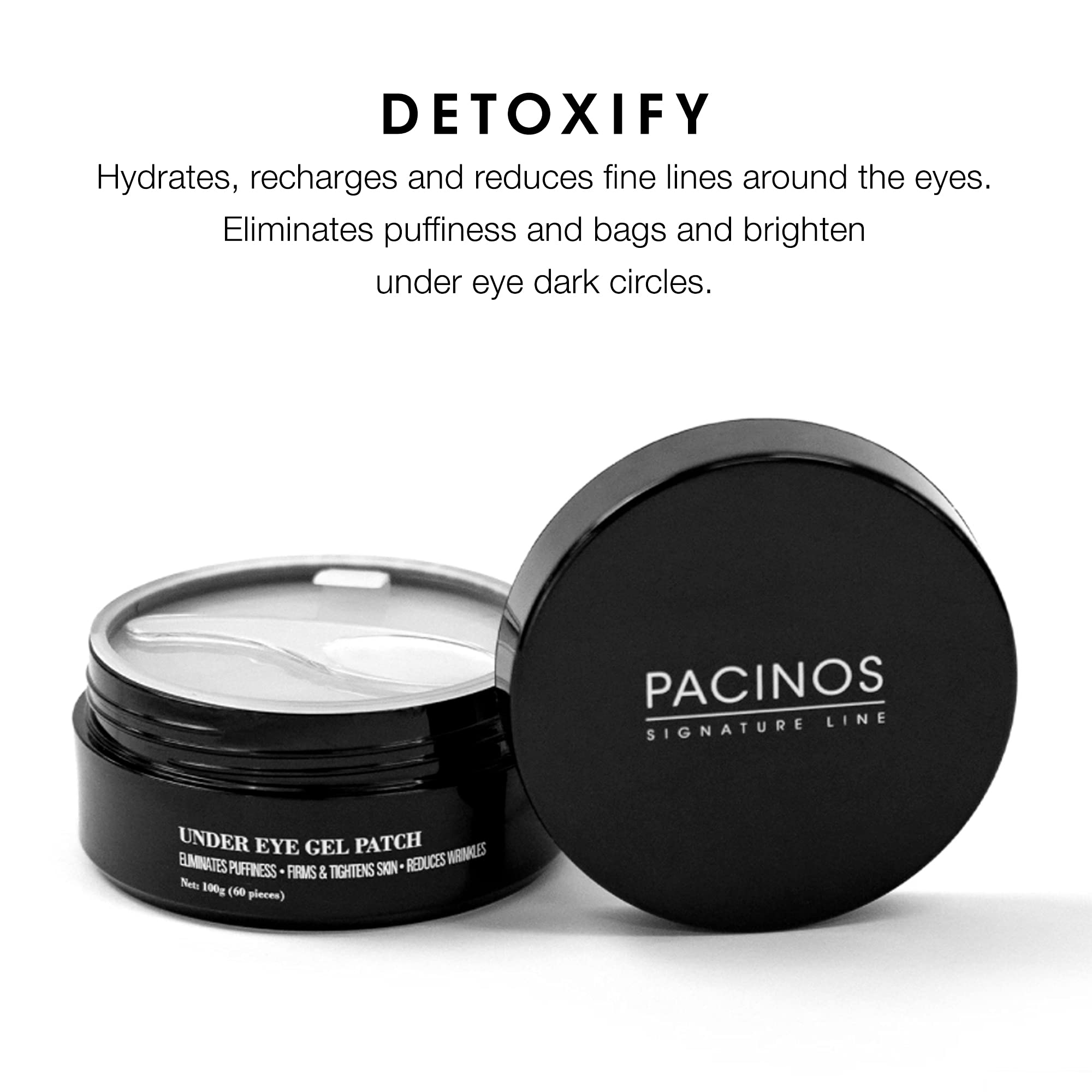 Pacinos Under Eye Gel Patches - Vitamin E & B5 Infused Eye Masks for Puffiness, Wrinkles & Dark Circles | Organic Collagen-Boosting Treatment | 60 Count | Perfect for Morning Routine, Travel & Post-Workout Recovery