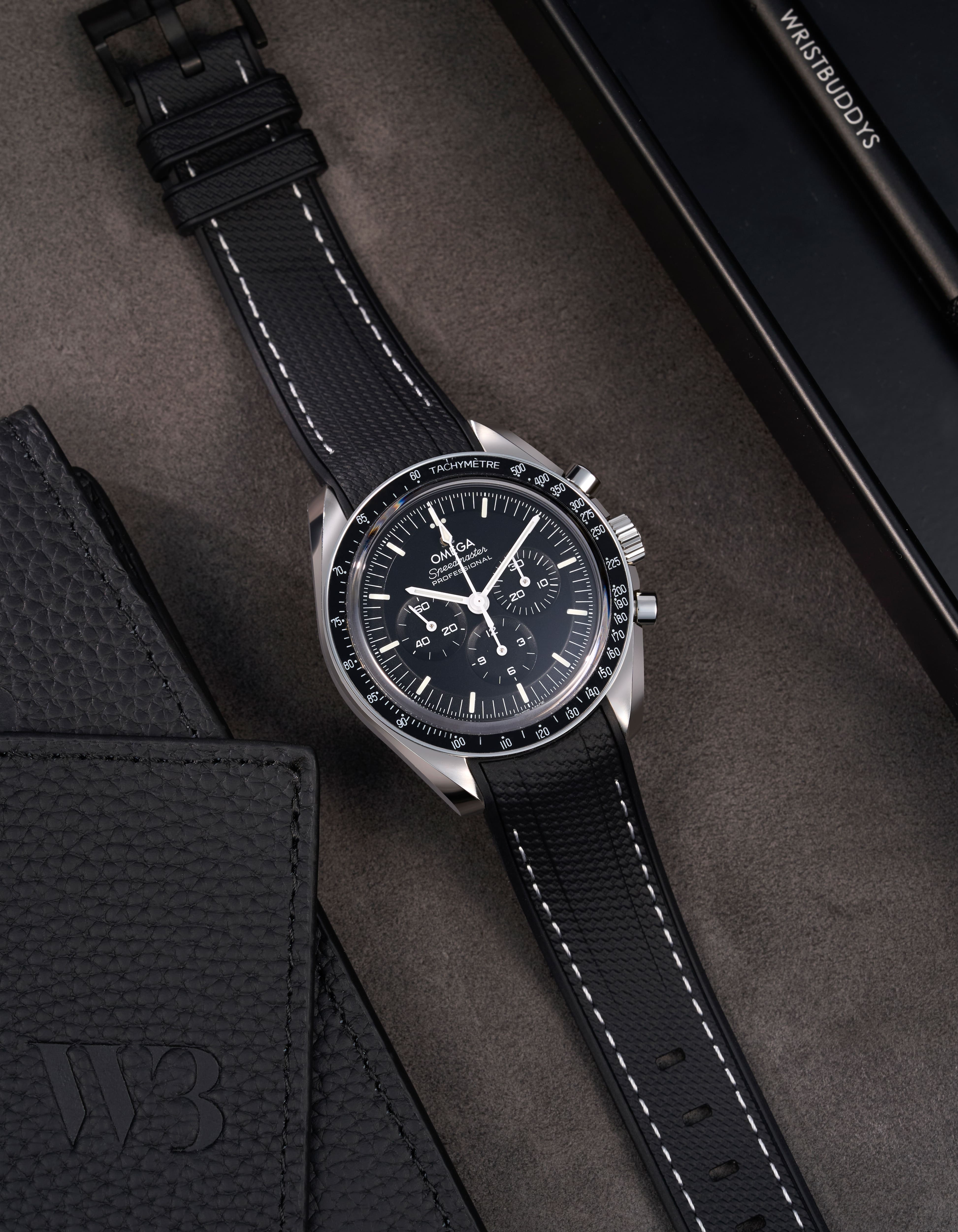 Vertech Premium Rubber Watch Band for Omega Speedmaster - Durable, Comfortable Replacement Strap for Men's Watches - Perfect for Swimming, Diving & Everyday Wear