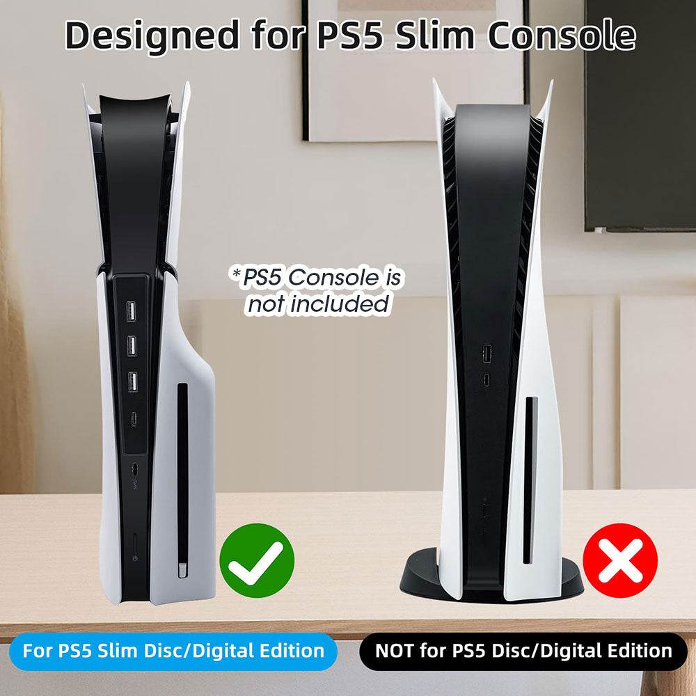 DOBE 4-Port USB Hub for PS5 Slim Disc & Digital Edition - High-Speed Data Transfer Hub - Black (TP5 3556) - Perfect for Gaming, Streaming & Charging Multiple Devices