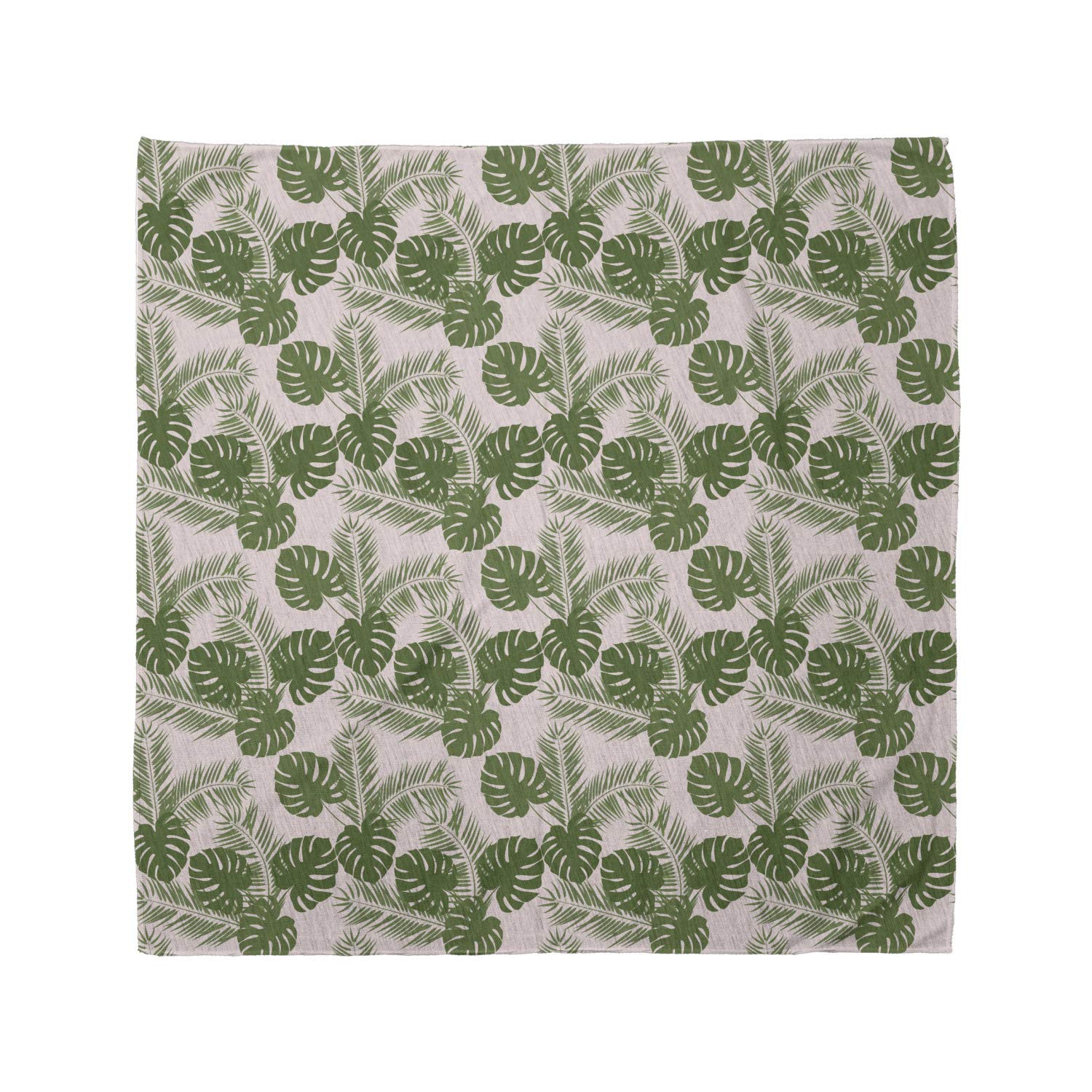 Ambesonne Tropical Bandana - Monstera Leaf & Palm Tree Print Unisex Head & Neck Scarf for Beach, Hiking, and Outdoor Activities