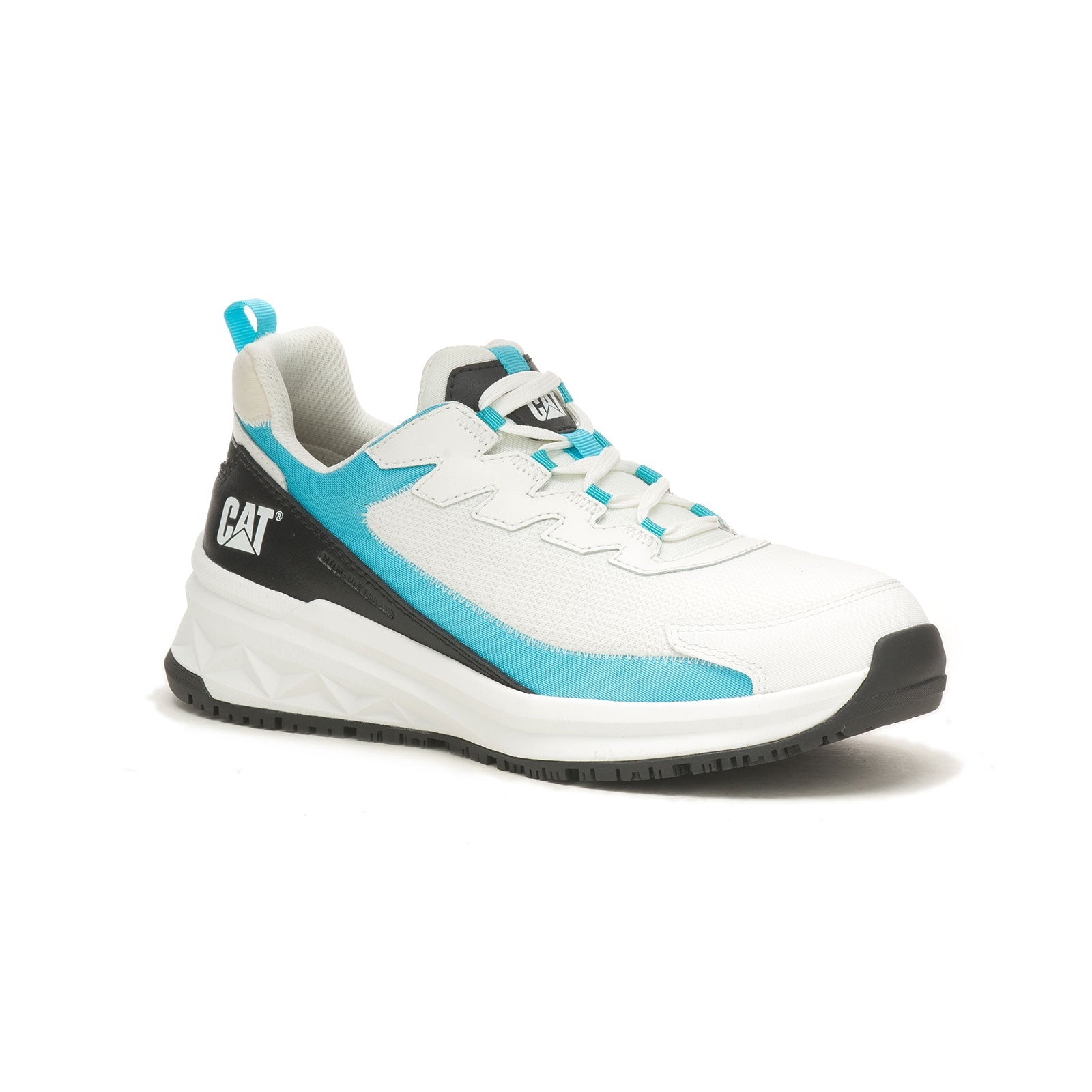 **Streamline Runner Women’s Composite Toe Work Shoes - Lightweight Safety Shoes for Women, White & Blue - Perfect for Construction, Warehouse & Industrial Work**