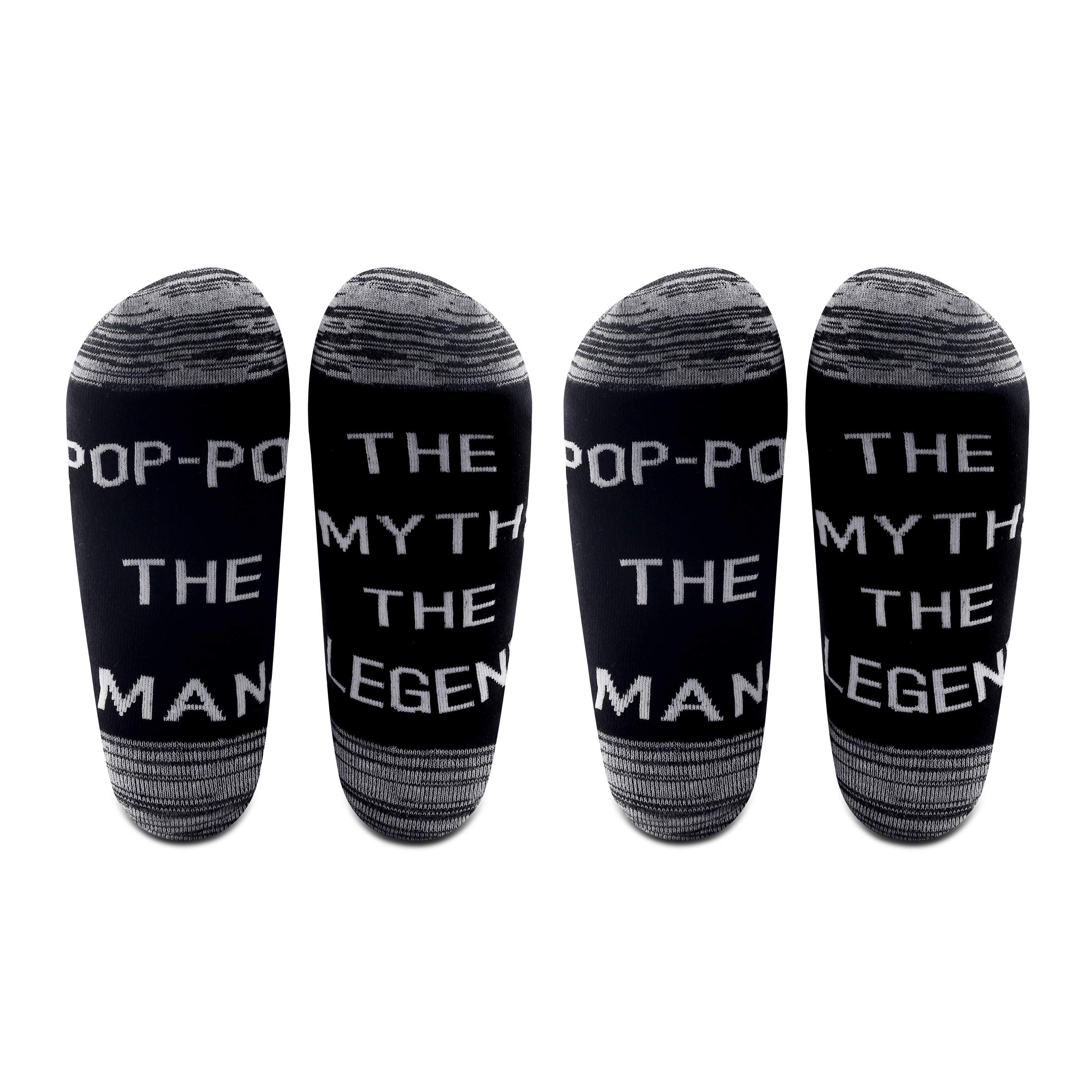 LEVLO Pop-Pop The Man The Myth The Legend Novelty Socks - Funny Gift for Dad, Grandpa, Men - Perfect for Father's Day, Birthday & Special Occasions - Great for Casual Wear, Gag Gifts & Sock Collections