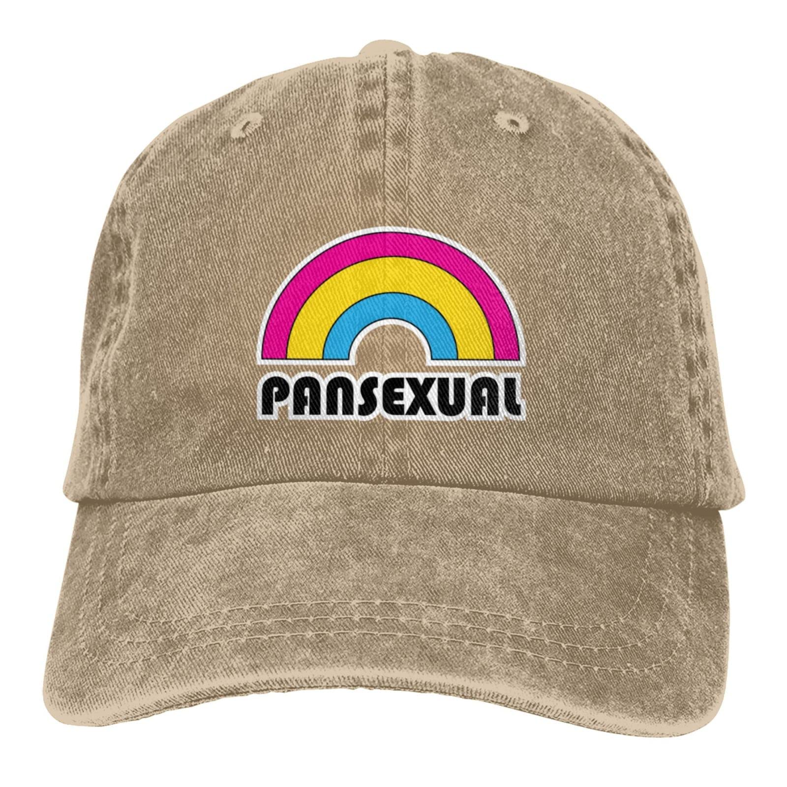 Pansexual Pride Rainbow Baseball Cap - LGBTQ+ Trucker Hat for Men & Women - Black Adjustable Snapback for Pride Parades, Festivals & Everyday Wear