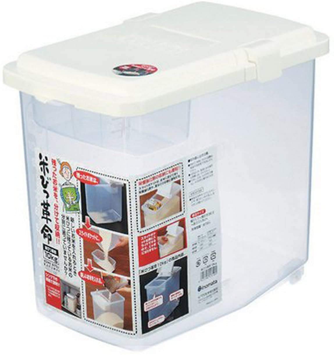 Premium Japanese Rice Storage Containers - Set of 6 Plastic Kome Bitsu Kitchen Pantry Organizers (22 lbs Capacity) | Airtight Food Containers for Rice, Grains & Dry Goods | Made in Japan | Ideal for Home Kitchen & Restaurant Use