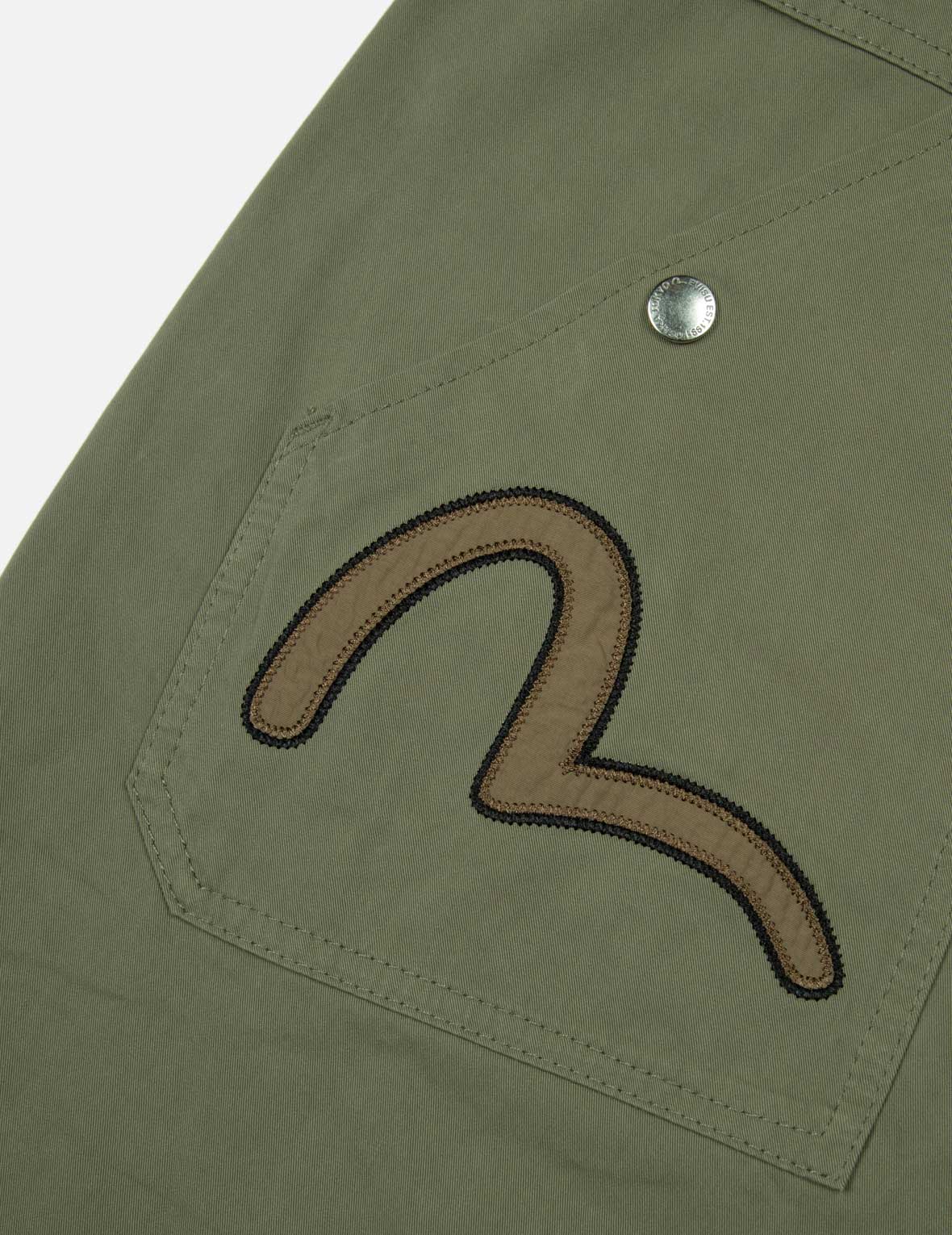 Seagull Appliqué Embroidery & Slogan Print Relaxed Fit Cargo Pants for Men - Comfortable Streetwear & Casual Outdoor Hiking Pants