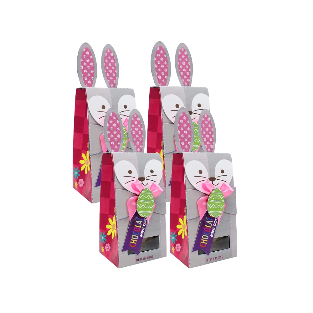 Too Good Gourmet Chocolate Chip Easter Bunny Cookies - 4 Pack of Mini Bite Size Soft Baked Treats | Delicious Dessert Snacks for Easter Gifts, Parties & Holiday Celebrations | Perfect for Kids, Office Treats & Easter Baskets