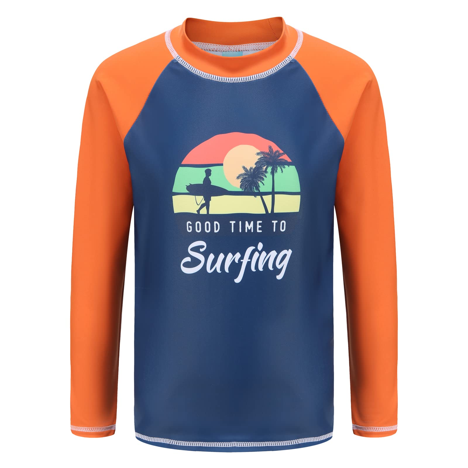 Lollisy Boys Rash Guard One Piece Swimsuits - UPF 50+ Long Sleeve Swim Shirt for Kids - Sun Protection Swimwear for Beach, Pool & Water Sports