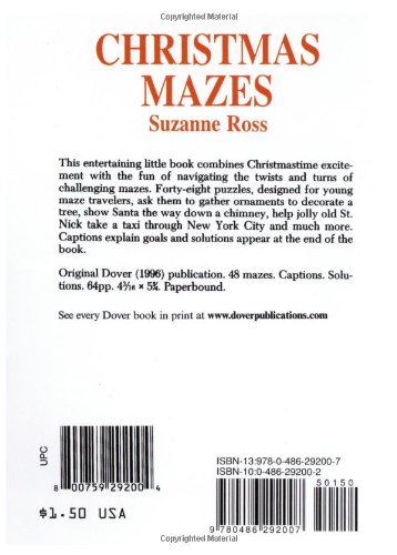 Christmas Mazes Activity Book for Kids - Fun Holiday Puzzles & Games | Dover Little Activity Books | Perfect for Stocking Stuffers & Christmas Party Favors