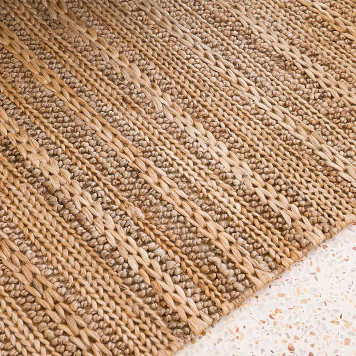 Eboni Chunky Braided Jute and Cotton Rug - Natural Fiber Floor Mat for Living Room, Bedroom & Boho Home Decor