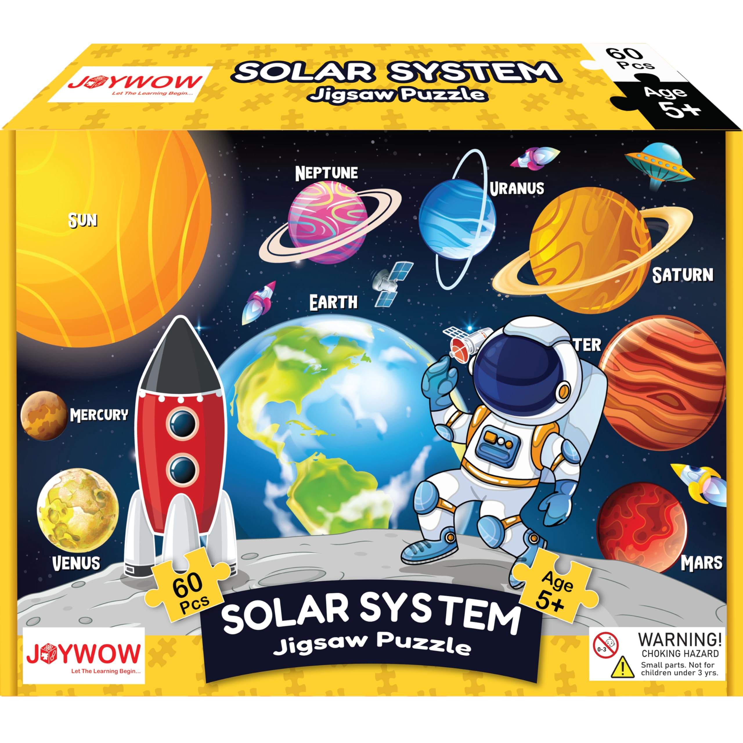 JOYWOW 60-Piece Solar System Puzzle for Kids Ages 5-12 - Educational Space Toys, Birthday Party Favors & Return Gifts for Boys & Girls - Perfect for Classroom Learning, STEM Activities & Astronomy Enthusiasts