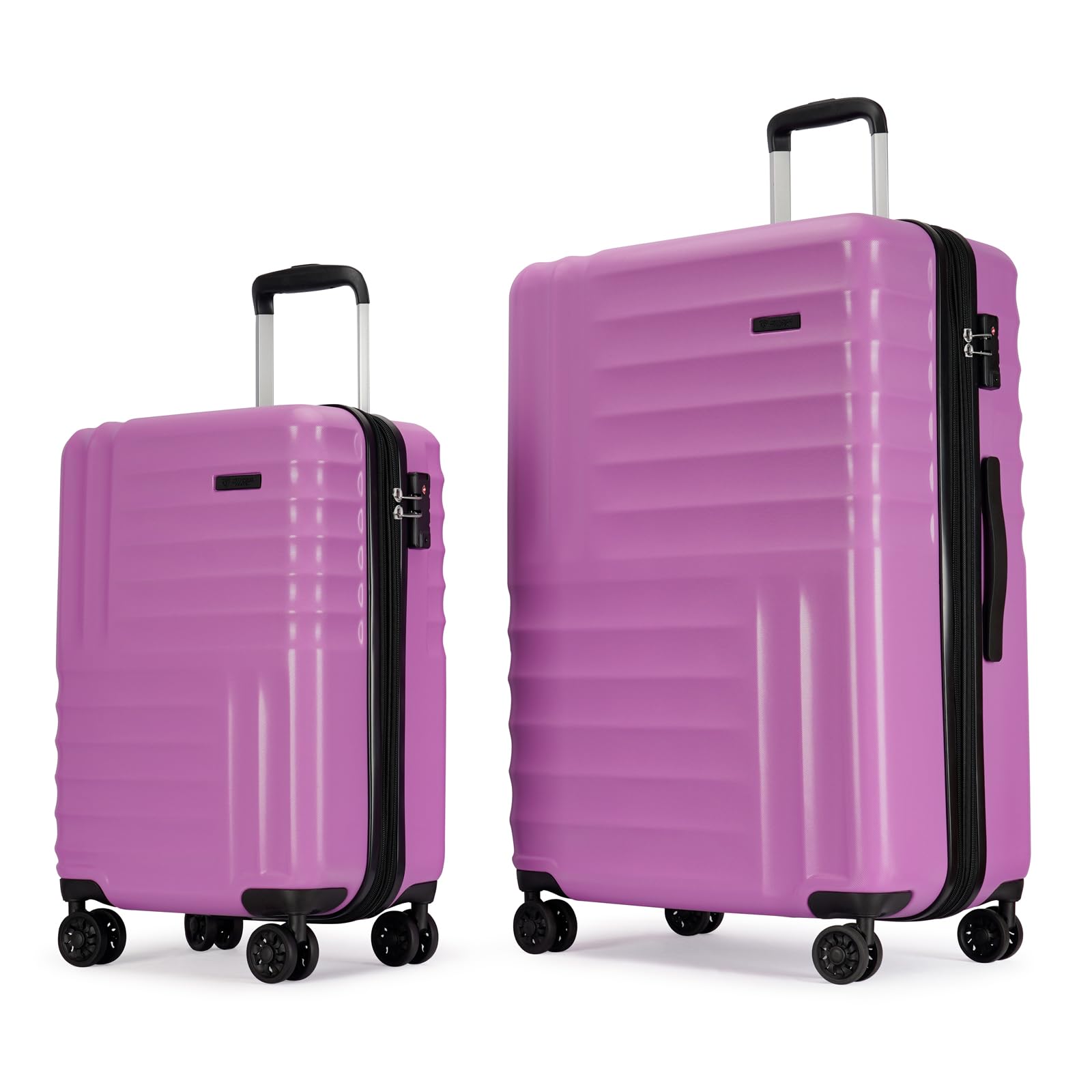 GinzaTravel 2-Piece Expandable Hardside Luggage Set with 4 Spinner Wheels, TSA Lock - Durable PC+ABS Suitcases (Purple, 20
