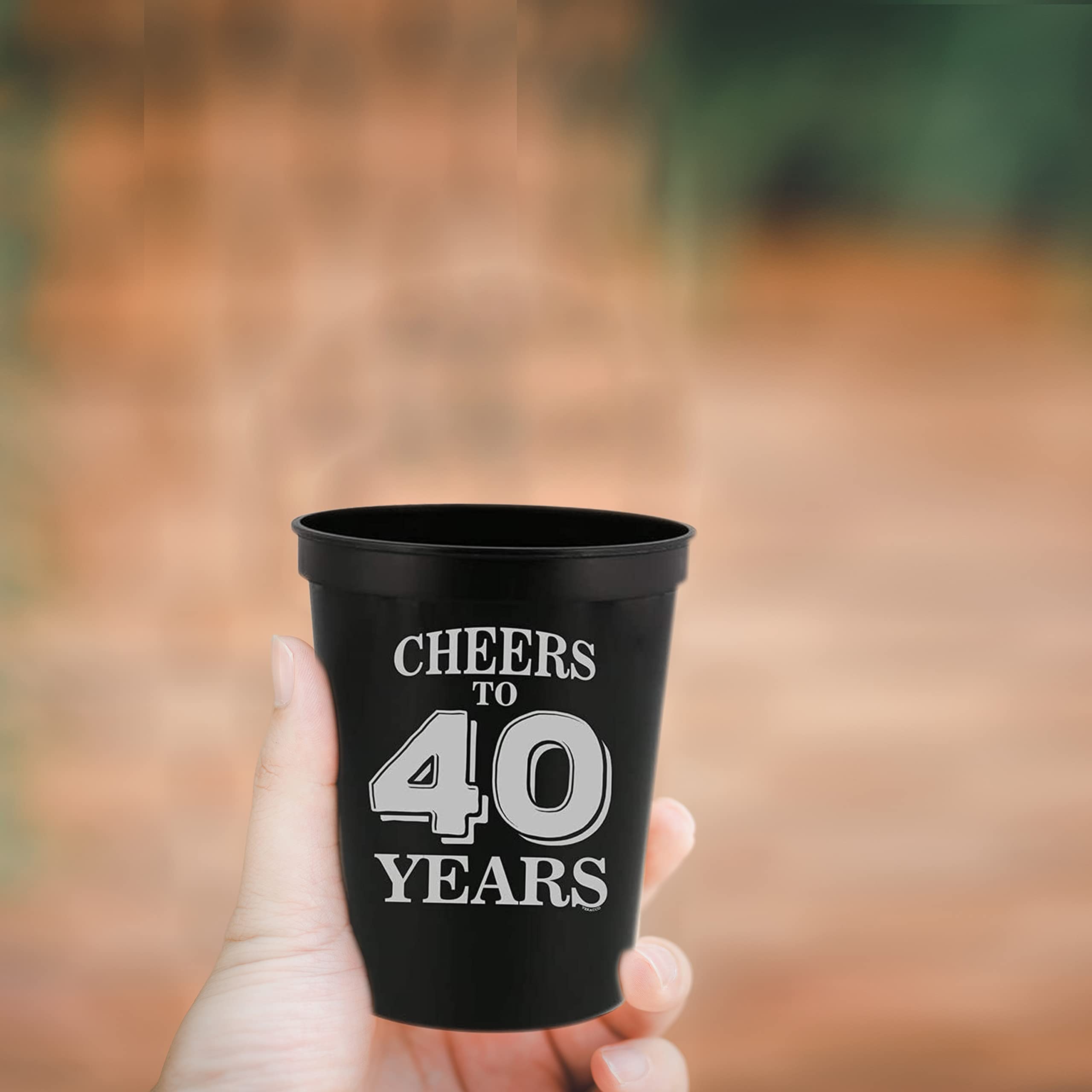 40th Birthday Party Cups - Cheers To 40 Years Stadium Cups, 50th Birthday Gift, Forty And Fabulous Party Favors | Plastic Drinking Cups for Best Friend & Bestie | Perfect for Birthday Decorations, Celebrations & Stadium Events