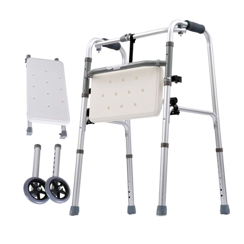 8-Speed Adjustable Rollator Walker with Dual Mode Folding - Mobility Aid for Seniors & Travel - Includes Removable Accessories for Rehabilitation & Daily Use - Perfect for Indoor/Outdoor Walking Support & Recovery Therapy