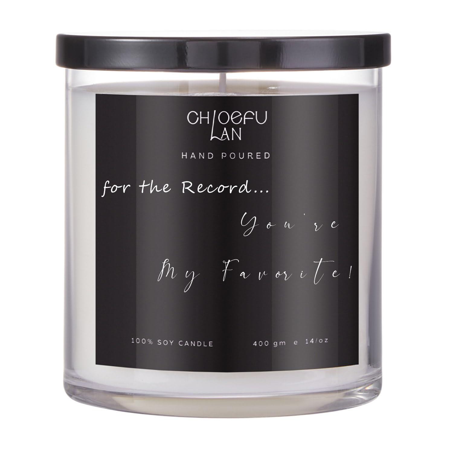 Chloefu Jasmine Scented Soy Candle 400g - Home Fragrance & Gift for Women/Men