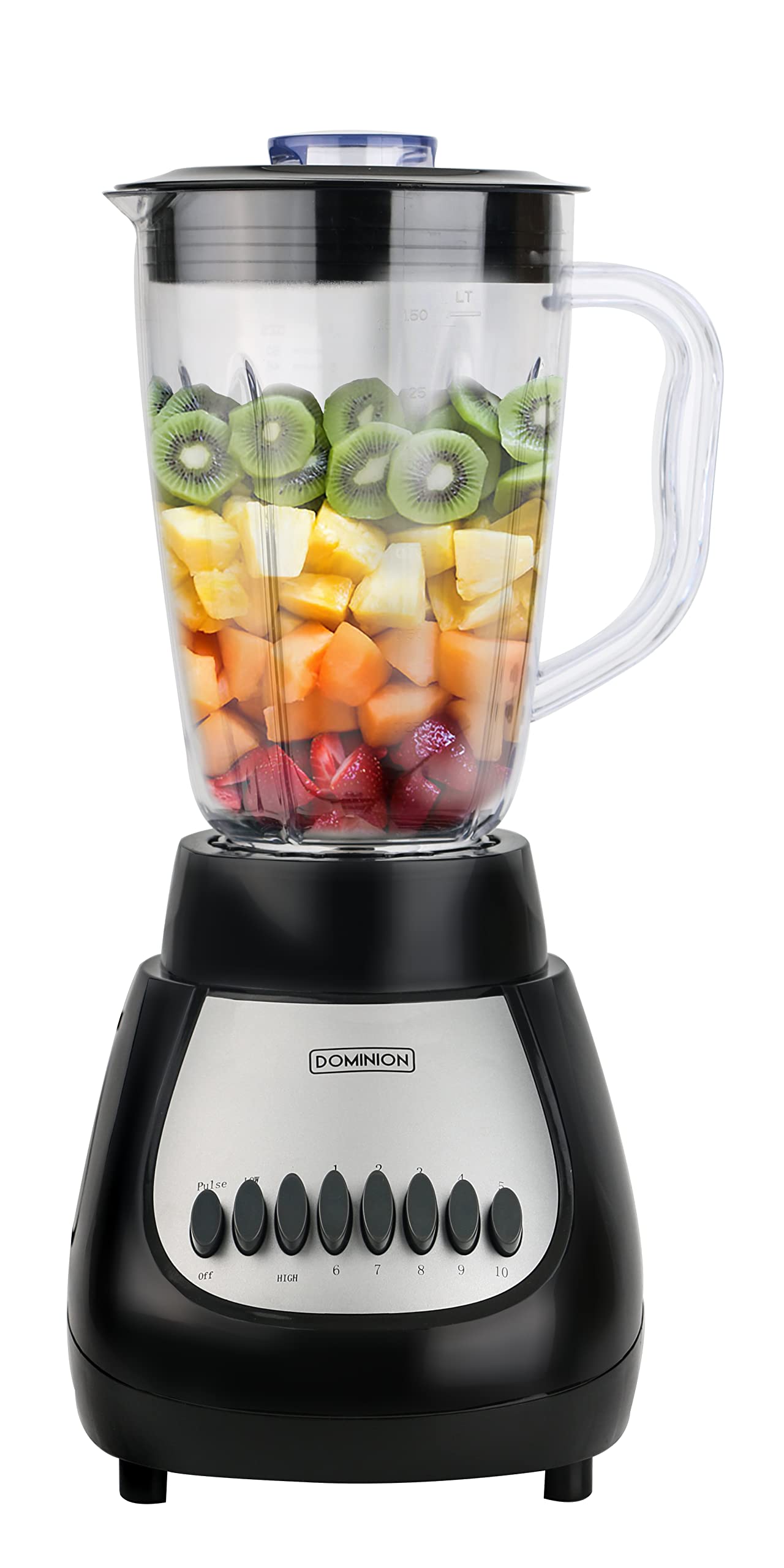 Dominion D4001BP 48oz Black Countertop Blender - High Speed Smoothie Maker for Shakes, Purees & Frozen Drinks - Perfect for Kitchen, Bar & Healthy Lifestyle