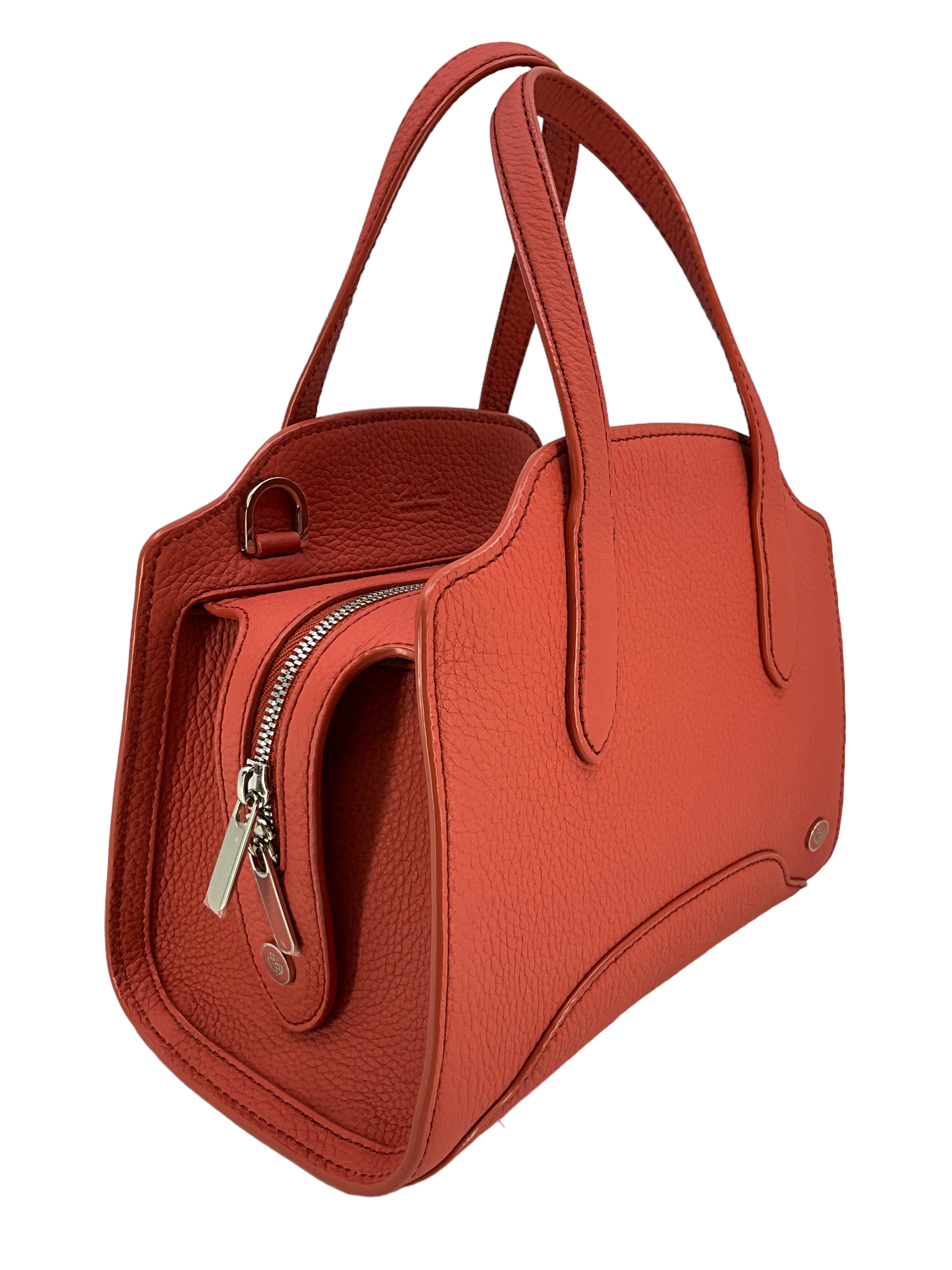 LORO PIANA Grained Calfskin Sesia Satchel Bag for Women | Luxury Leather Handbag | Perfect for Work, Travel & Everyday Use