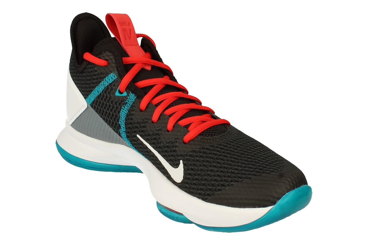 Nike LeBron Witness IV Men's Basketball Shoes - BV7427 - Size UK 7.5 / US 8.5 / EU 42 - Black White Chile Red - High-Performance Basketball Trainers for Indoor & Outdoor Courts
