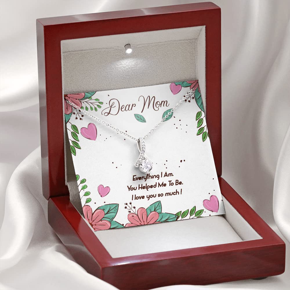 Zapbest Elegant Necklace Gift for Mom - Personalized Message Card, Birthday & Mother's Day Jewelry Present - Perfect for Special Occasions & Everyday Wear