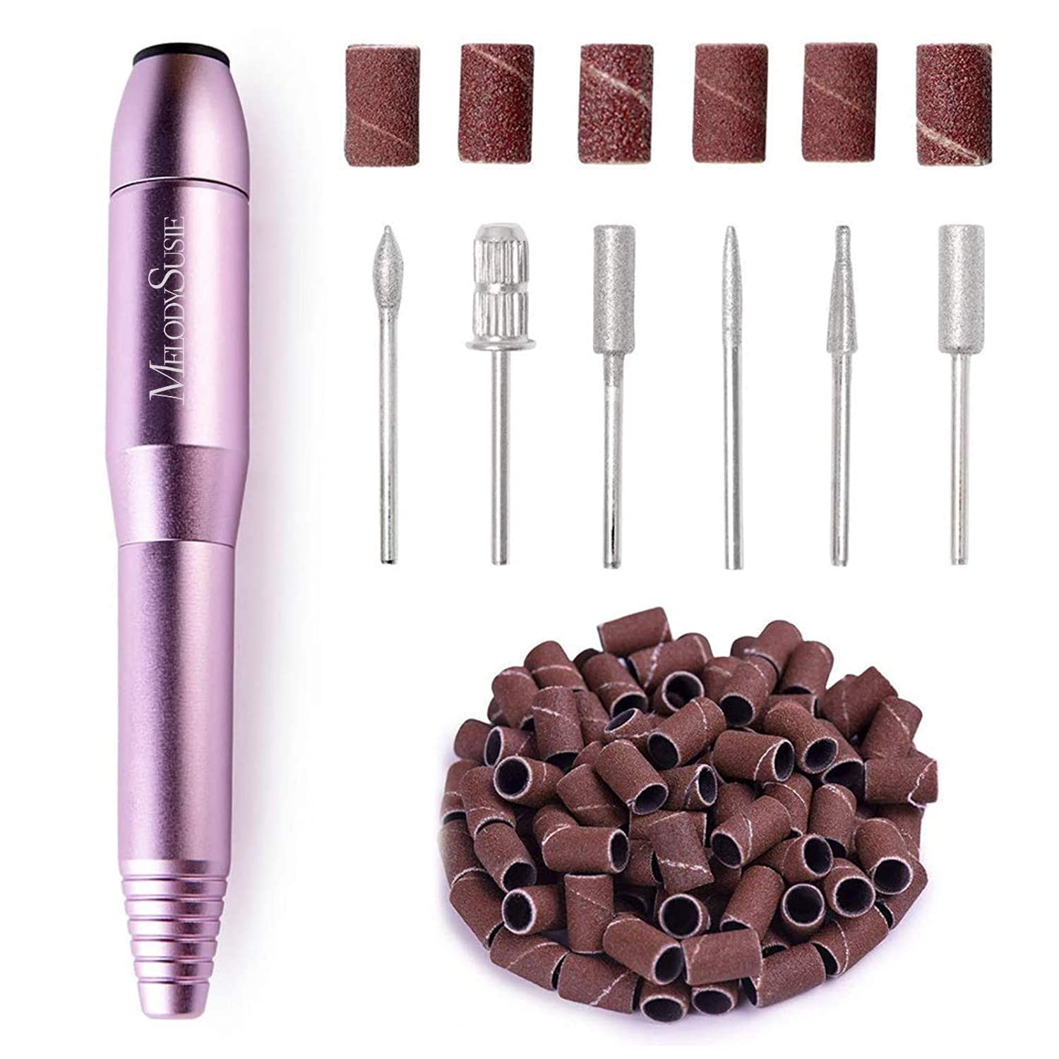MelodySusie PC120B Professional Electric Nail Drill Kit - Portable & Compact Efile for Acrylic, Gel Nails, Manicure & Pedicure - Perfect for Home Salon Use & DIY Nail Care - Includes Polishing & Shaping Tools (Purple) - Ideal for Nail Artists, Beauty Salons & At-Home Grooming